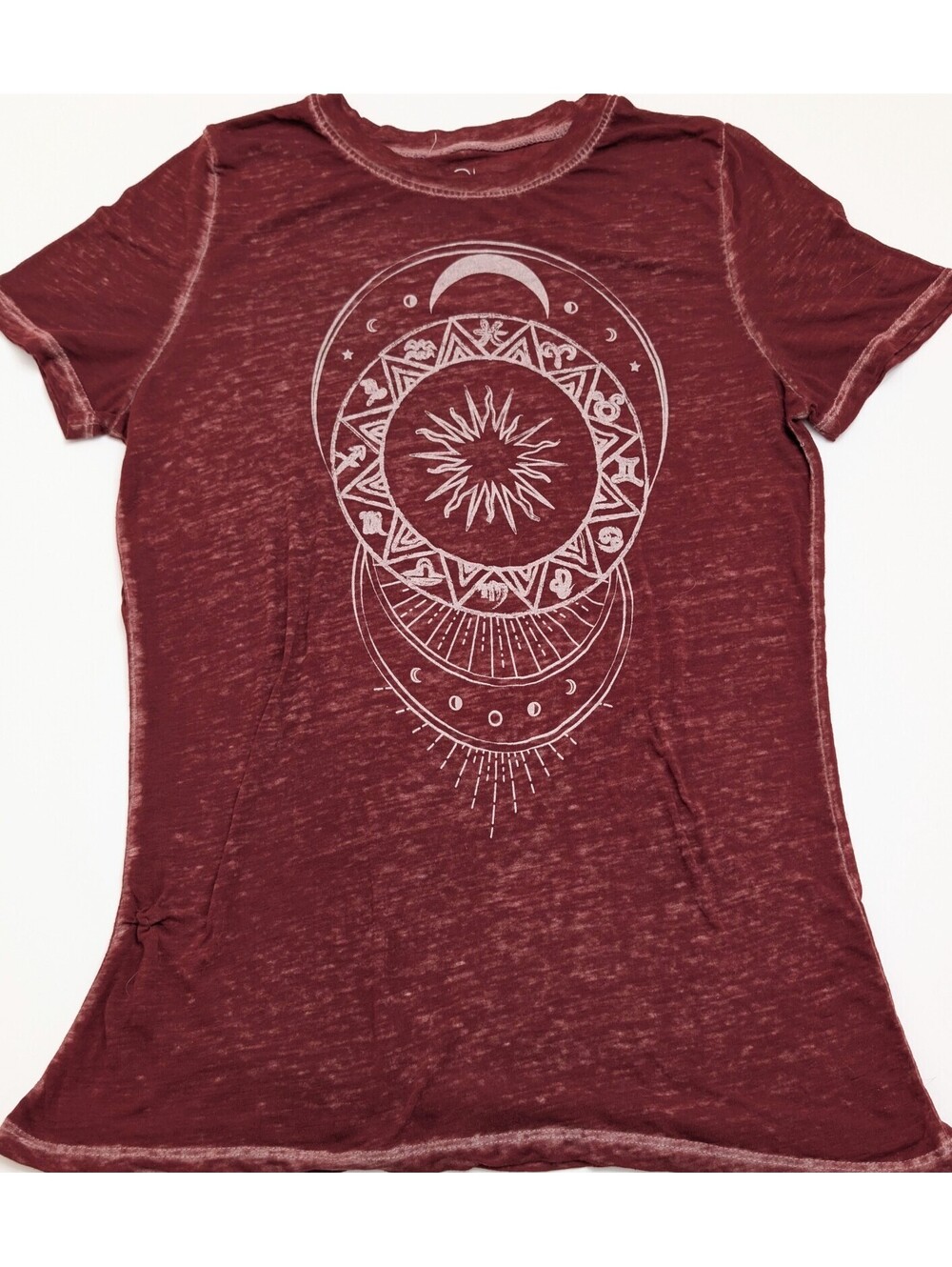 LOL Vintage Women’s M Burgundy Zodiac Burnout Graphic Tee